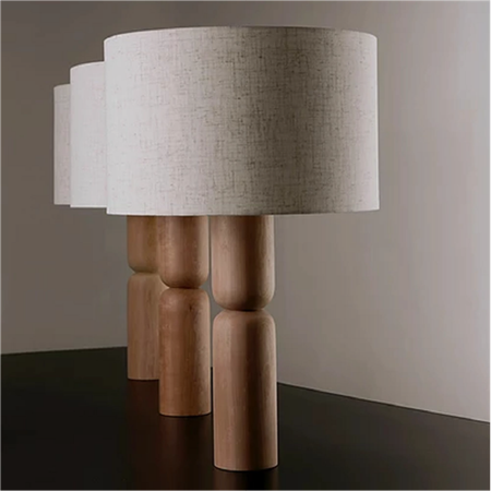 Queen lámpara de mesa madera pantalla lino